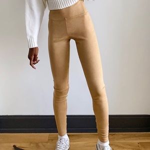 Aritzia Wilfred Faux Suede Daria pants- caramel